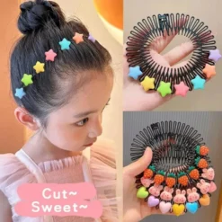 3Pcs Children Y2k Star Colorful Hair Comb Broken