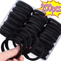 200PCS/Set Women Girls Basic Hair Bands Simple Solid Colors