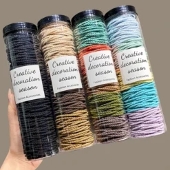 100pcs/lot Hair Bands Scrunchie Solid Color Elastic