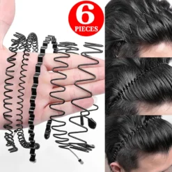 6/1pcs Fashion Metal Hair Band for Men Women