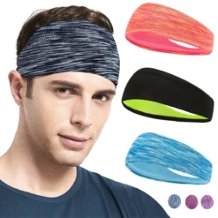 3PCS Sweatband for Men Women Elastic Sport Hairbands